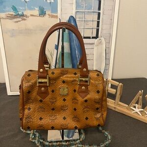 MCM Cognac Boston Bag small